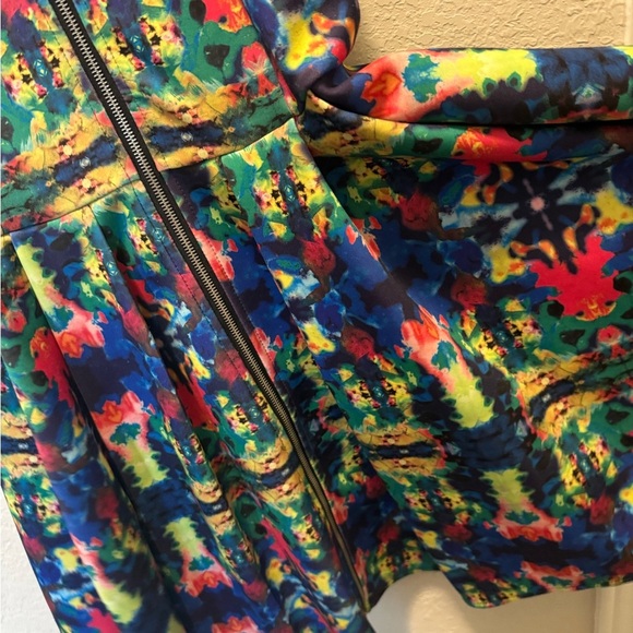 Romeo & Juliet Couture Multicolor Dress with Black Trim Skater Dress Size S - Picture 4 of 5